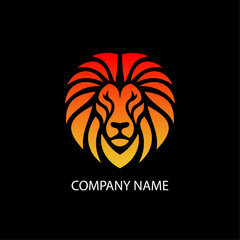 lion head logo vector graphic design 
