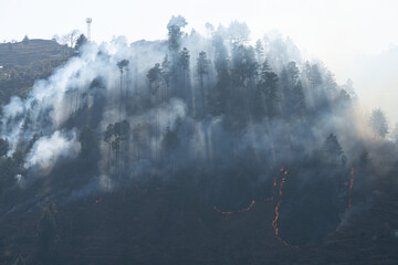Wildfire in the Hills of Nepal