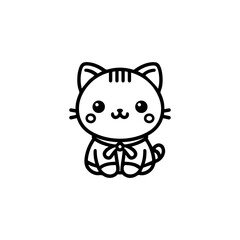 Obraz premium Cat Hand draw Cute Animal Icon