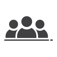 Three people - line black icon vector.