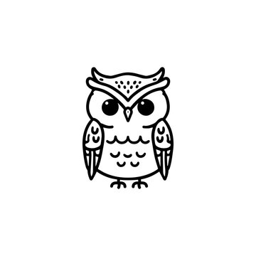 Owl Hand draw Cute Animal Icon