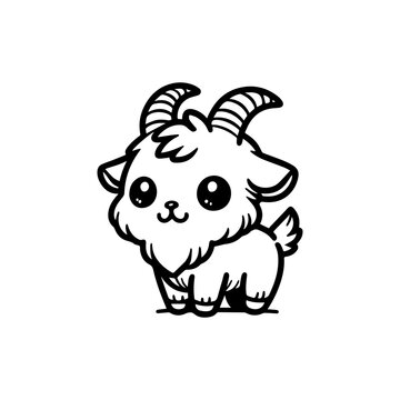 Goat Hand draw Cute Animal Icon