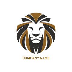 lion head logo vector design 