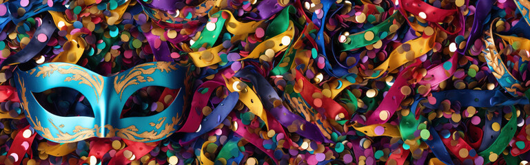 Carnival Face Masks Confetti Pattern Header