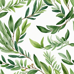 Obraz na płótnie Canvas Watercolor Laurel Wreath on White Background