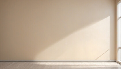 Soft beige wall with window shadow效Abstract beige wall with window shadow.