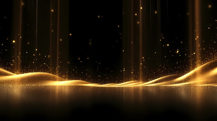 Award ceremony background, golden glitter light effect decoration and bokeh