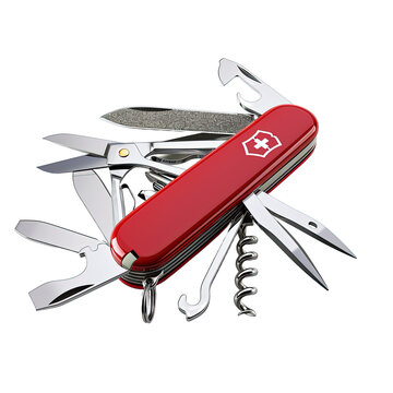 Swiss army knife on white or transparent background