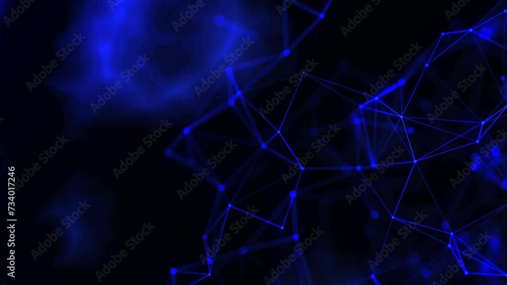Poster big data. connecting dots and lines. animated abstract technology background. network connection str