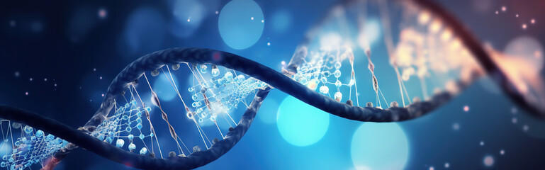 Abstract DNA Helix Banner - obrazy, fototapety, plakaty