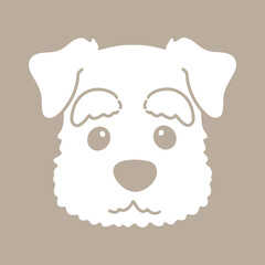 Simple and cute silhouette of Miniature Schnauzer head with details