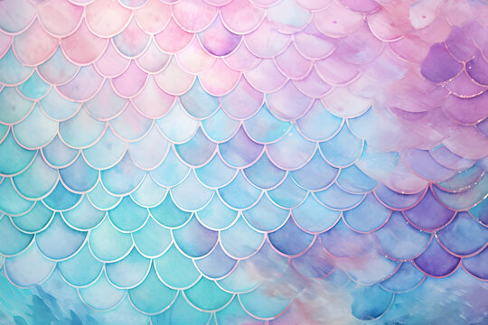 Pink, blue and purple Watercolor mermaid skin texture