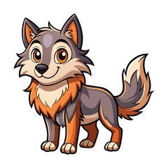 cartoon wolf on white background