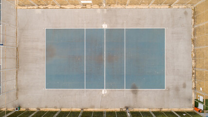 Top down view of volleyball court