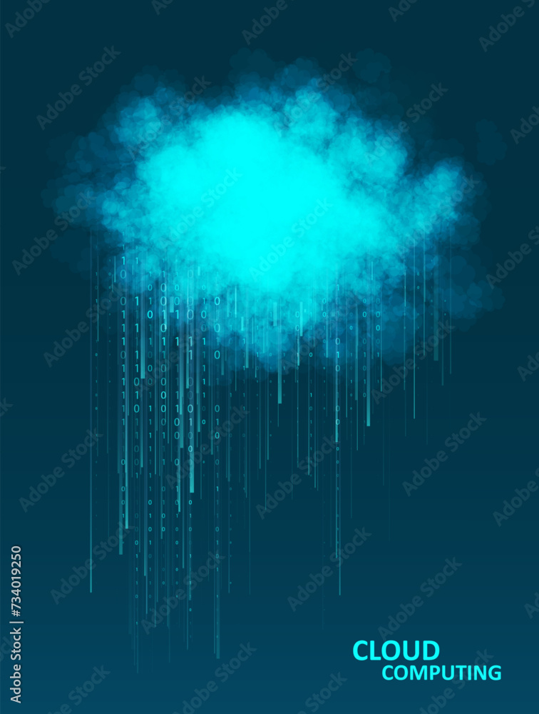 Poster cloud computing technology internet concept.