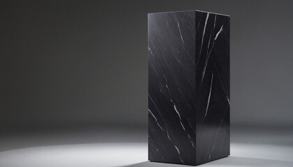 Display products on a sleek black stone pedestal on stage