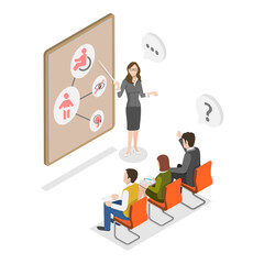 3D Isometric Flat Vector Illustration of Support Kids With Special Needs , Educational Specialist Service. Item 2