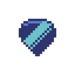 Fototapeta premium Shield item for gaming interface. Pixel art icon. Flat vector elements for mobile arcade and casual game. 8-bit sprite.
