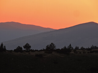Sunset on the mountain.