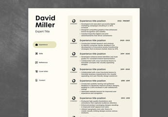 Interactive PDF tan UI Resume - obrazy, fototapety, plakaty