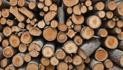 Zelfklevend Fotobehang Brandhout textuur Bundle of firewood for a fireplace, stove, or campfire, cut out