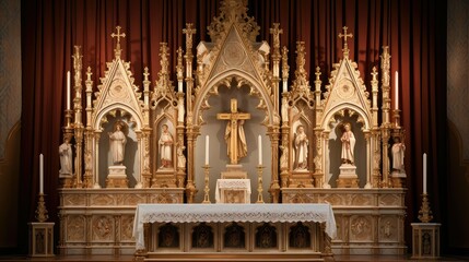 vestments catholic altar - obrazy, fototapety, plakaty