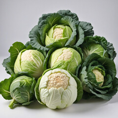 Obraz premium Cluster of cabbage on clear backdrop