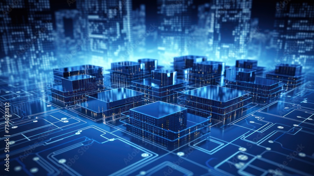 Poster structure of modern it technology in the present time background