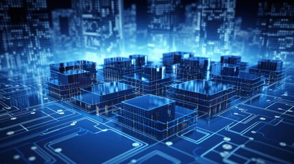 Obraz premium Structure of Modern IT Technology in the Present Time Background