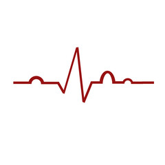 heart and heartbeat cardiogram for anatomy  medical concept 