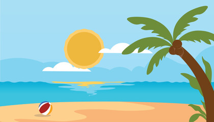 Fototapeta na wymiar Summer Beach background vector illustration.