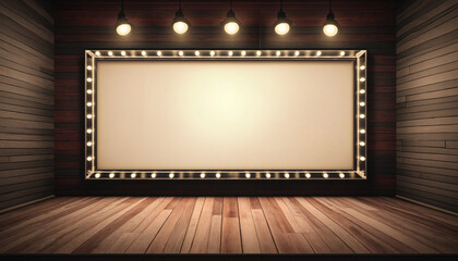 Vintage illuminated billboard for wall decoration.