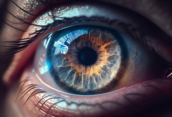 Eye: treatment of macular degeneration by RNA interference. Generative AI - obrazy, fototapety, plakaty