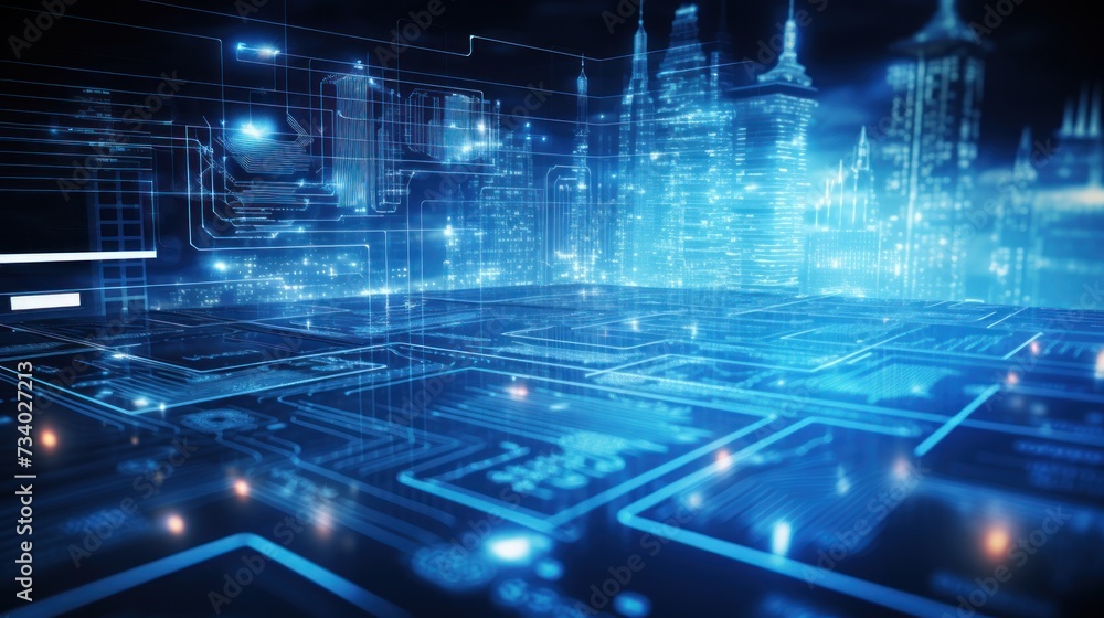 Poster structure of modern it technology in the present time background