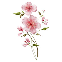 Fototapeta na wymiar PNG Flower blossom embroidery petal plant.