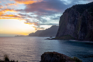 Dawn on Guindaste viewpoint - Madeira, Portugal 