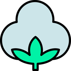 Fabric properties coloured and colorful icon - cotton or cotton plant