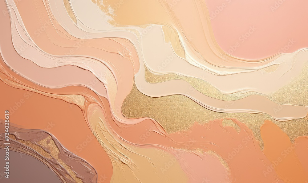 Aufkleber abstract background with soft peach gradient and shining golden glittering shimer. texture backdrop 