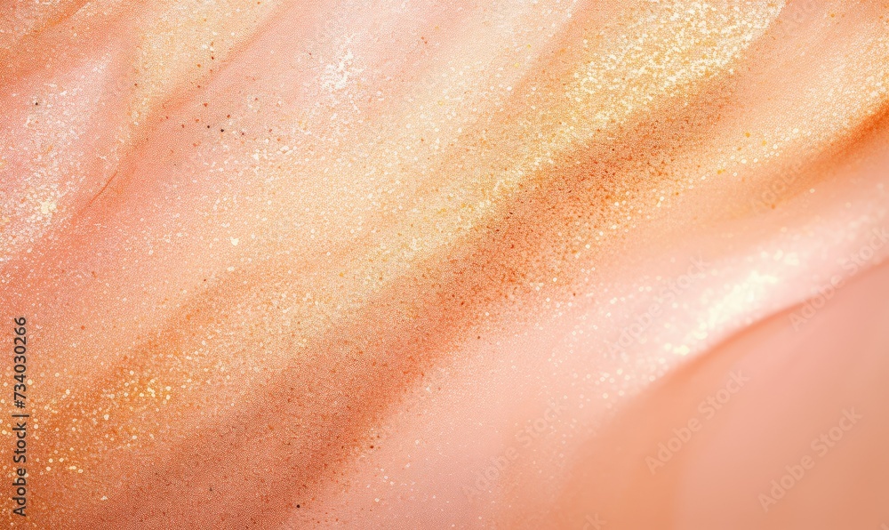 Aufkleber abstract background with soft peach gradient and shining golden glittering shimer. texture backdrop 