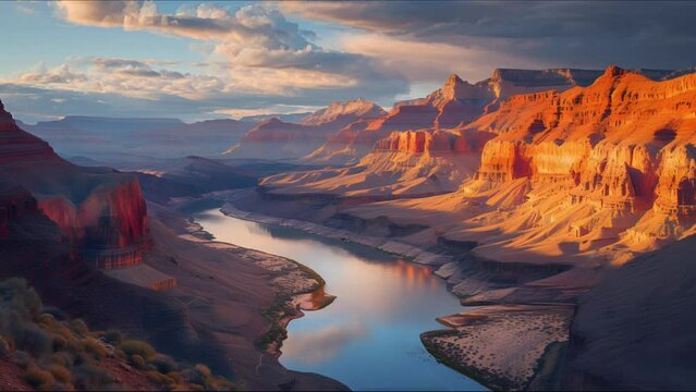 Enchanting Grand Canyon South Rim - 4K Looping Video Background of a Natural Wonder