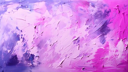 Messy paint strokes and smudges on an old painted wall background. Abstract wall surface with part of graffiti. Purple and pink drips, flows, streaks of paint and paint sprays