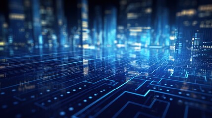 Obraz premium Information and Data in the IT Industry Background