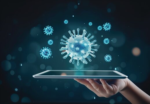 Scientific study of viral structures: detailed analysis on a digital tablet