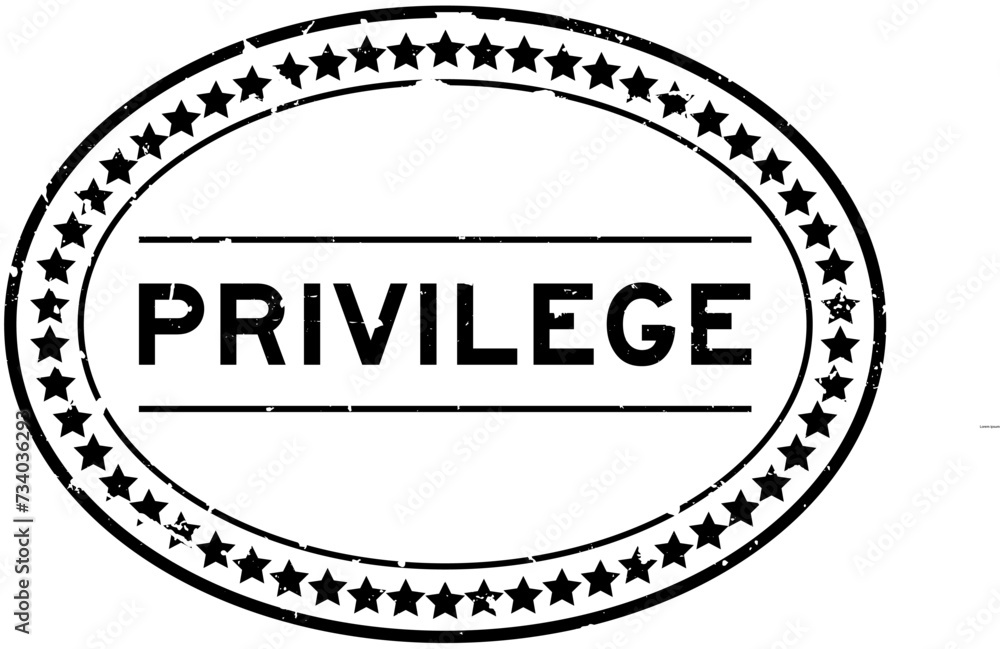 Canvas Prints Grunge black privilege word oval seal stamp on white background