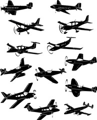 Propeller airplane collection vector design