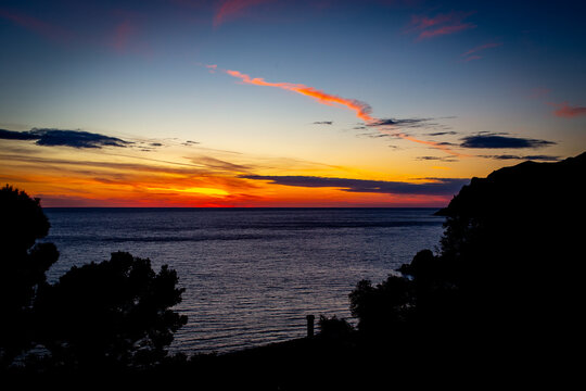 Sunset over mediterranean sea - Corfu, Greece