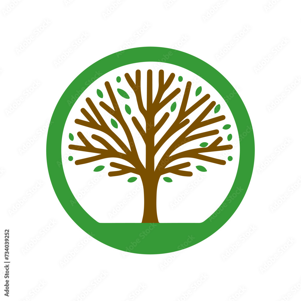 Poster tree icon. abstract tree symbol. concept of caring for a green environment.