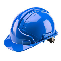 Fototapeta premium Blue Safety Helmet with Chin Strap and Side Slots on Transparent Background