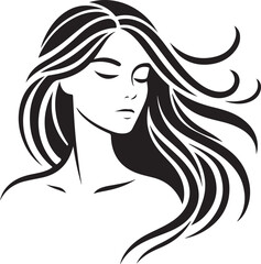 Beautiful Girl Hair Vector illustration