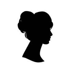 Female profile silhouettes, different variants